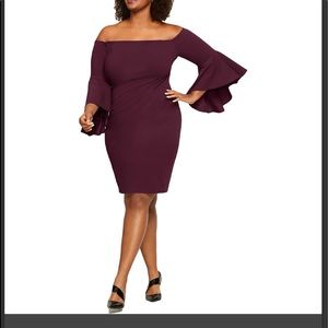 Calvin Klein Women's Sheath Off-The-Shoulder Dress